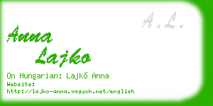anna lajko business card